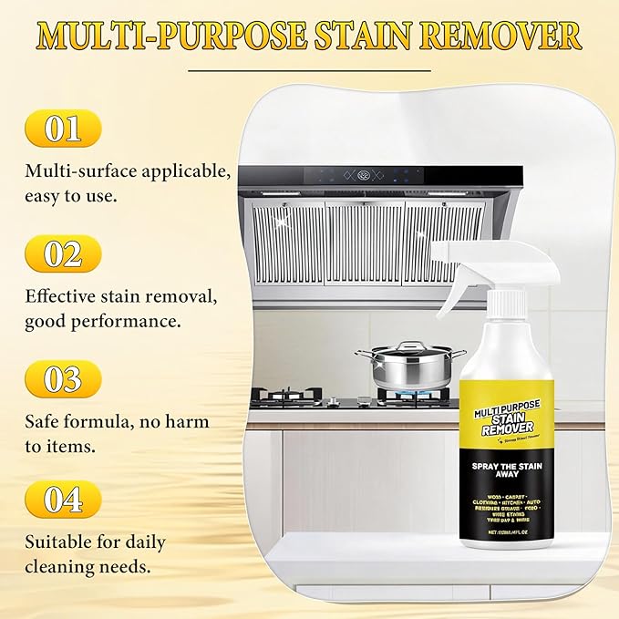 2PCS Multi Purpose Stain Remover, Kitchen Multi-purpose Foam Cleaner, Fast Acting Cleaner for Kitchen Countertops, Floors, Toilets, Cars(120ML)