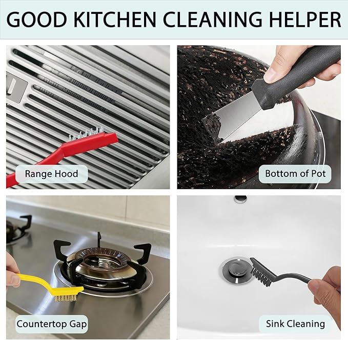 Crevice Cleaning Brush - Grout Scrub Brush, House Cleaning Supplies, Gap Cleaning Tools, Home Essentials, Gifts for Women Men, Hard Bristle Crevice Cleaner Brush for Household Use, Bathroom 12PCS