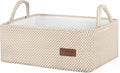 Small Storage Basket for Organizing，Collapsible Fabric Basket Bins for Shelves, Closets, Laundry, Nursery,Toys,Books,Decorative Basket for Gifts Empty with Handles,15"*10"* 5.3"（Beige）