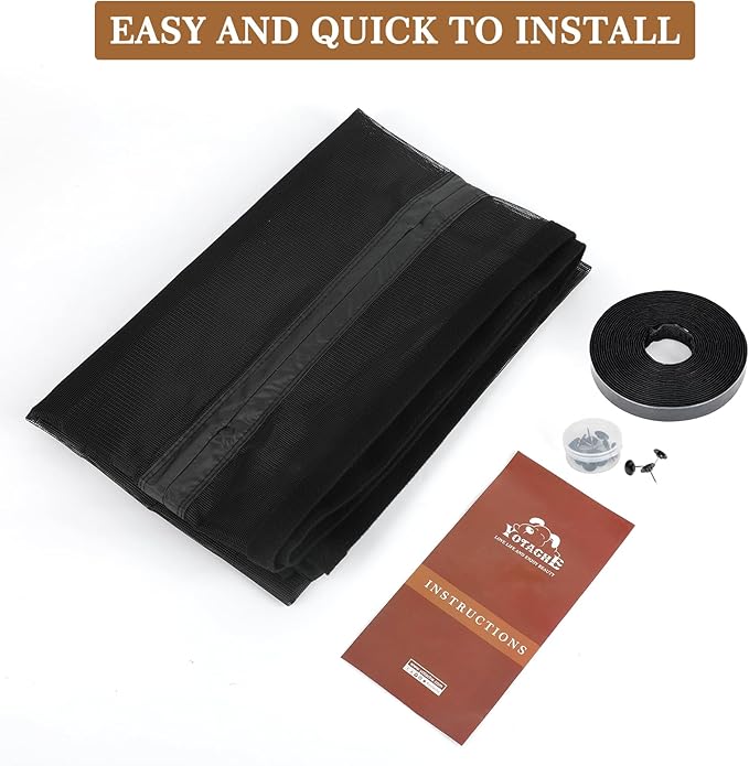 Yotache Reversible Side Opening Magnetic Screen Door Fits Door Size 40 x 82, Reinforced Sewing Mesh for Balcony, French, Sliding Door, Actual Screen Size 42" x 83", Black