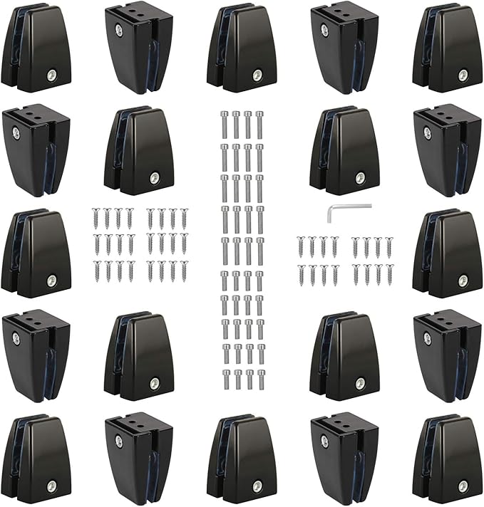 20 PCS Office Desk Partition Support Bracket,Desk Divider Clamp Brackets Shelf Clip Clamp Holder Screen Clip Holders,Desk Privacy Screen Clips Clamps Sneeze Guard Bracket Support 0-1/2" Panel