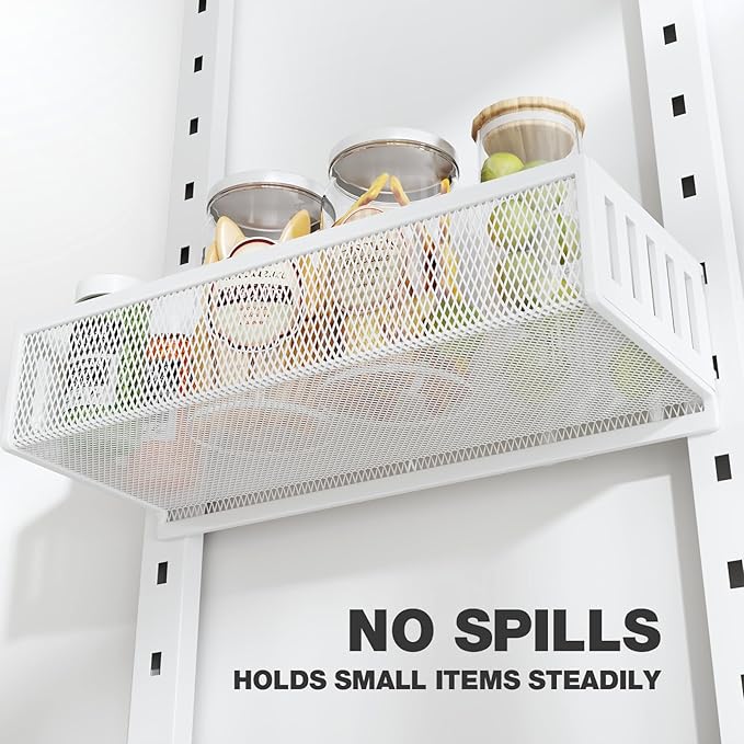 Pantry Door Organizers and Storage,6-Tier Large Wide Metal Heavy-Duty Frame Over the Door Spice Rack, 2 in 1 Wall-Mounted or Hanging shelf for Kitchen, Bathroom, Laundry Room, Bedroom, Closet &Nursery
