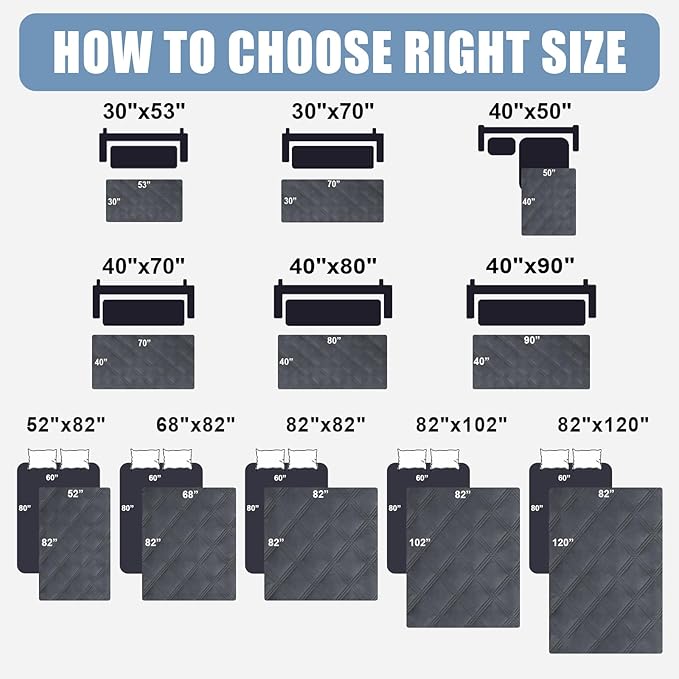 Smiry Waterproof Dog Bed Cover Blanket 40x50, Soft Reversible Pet Blanket, Washable Leakproof Cats Dogs Couch Cover for Sofa, Couch, Furniture, Lattice, Dark Grey/Dark Grey
