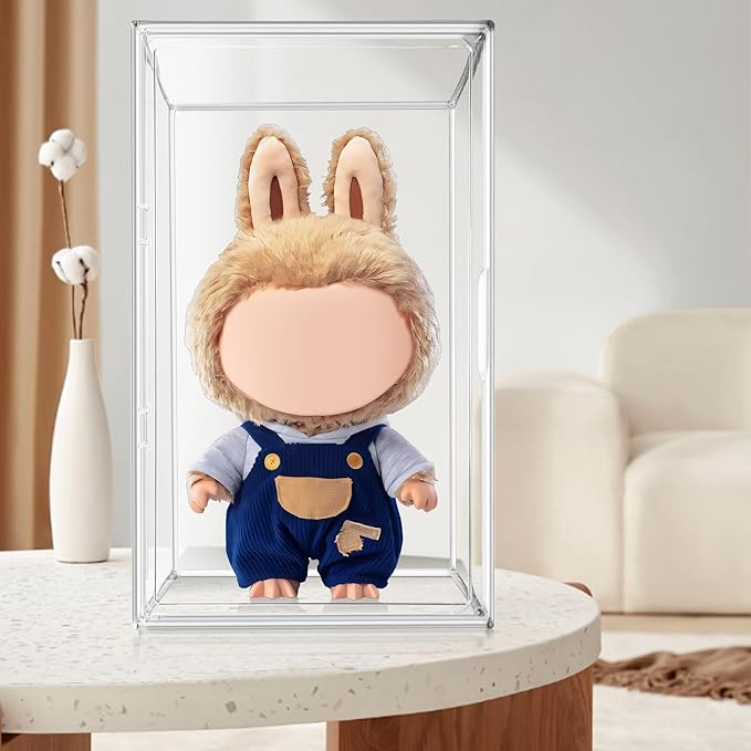Extra Large 23.6'' Tall Acrylic Display Case, XXXXX-Large Boot & Shoe Boxes 13.8''x12.2 ''x23.6'' Clear Sneaker Box with Magnetic Door Dustproof Display Box Showcase for Helmet,Trophy, Collectible