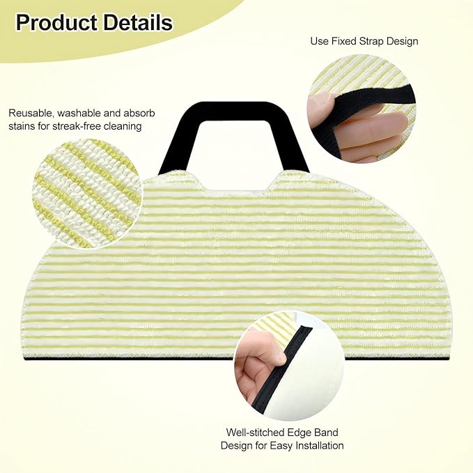 6 Pack Vacmop Replacement Pads Compatible with Shark RV2610WA AV2610WA AV2620WA AV2630WA RV2410WD Matrix Plus AI Ultra 2-in-1 Robot Vacuum,Reusable Mop Vac Pads Refills,Washable Microfiber Soft Pads