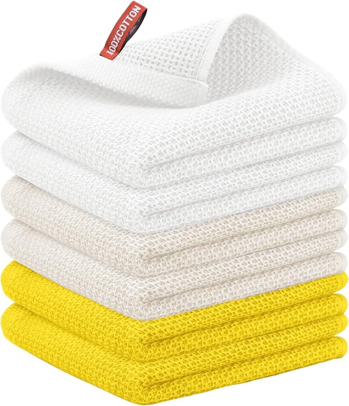 Nialnant 6 Pcs Kitchen Hand Towels, 100% Cotton Dish Towels for Washing Dishes, Super Soft and Absorbent Tea Towel-13 x 28 in