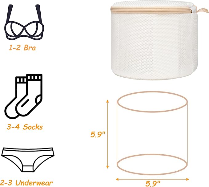 2 Pack Bra Laundry Bags for Washing Machine, Delicate Underwear Wash Bags with Anti-Deformation Structure & Fixed Friction Plates