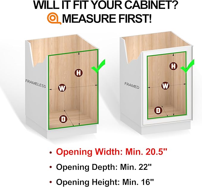 JOWBOOW 2-Tier Cabinet Pull Out Shelves (20" W x 22" D), Slide Out Shelves for Kitchen Cabinets, Metal Pots and Pans Organizer for Under Cabinet