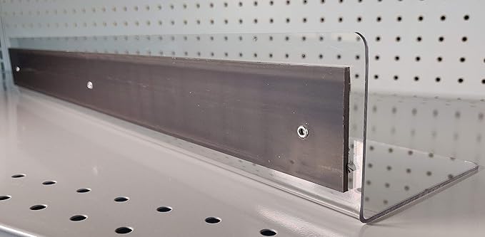Sightline Display - Magnetic Shelf Dividers- Shelf Retainer 5 Pack Magnetic Base- Clear 80 Mil Thick Plastic 22" L x 5" H x 3" W Shelf Dividers for Stores, Cabinet Gondola Shelf Dividers