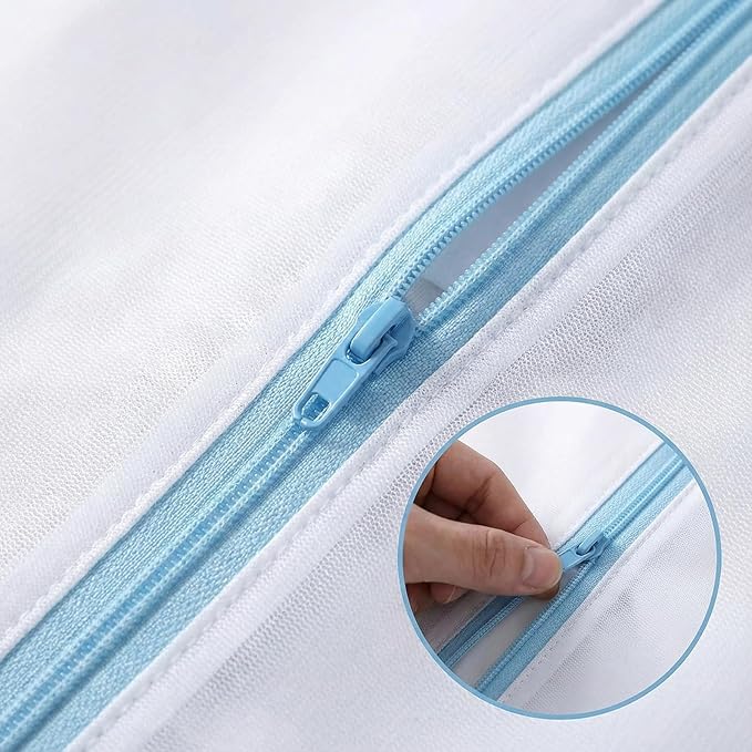 6 Pack Mesh Laundry Bags for Delicates with Auto-Lock Zipper, Durable Fine Washing Bag for Lingerie, Socks, Baby Clothes, Reusable Garment Bags for Travel, Storage & College Dorm (1L 2M 2S 1Bra Bag)