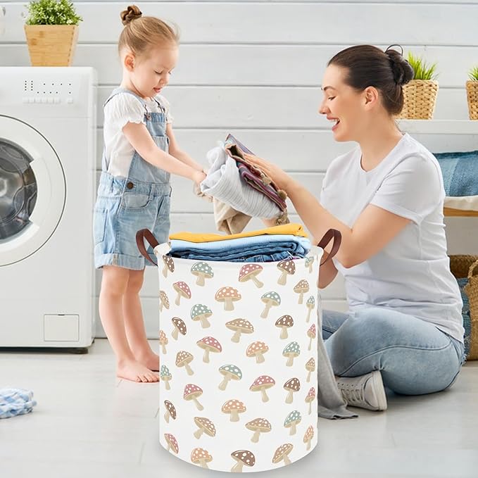 Mushroom hamper,Laundry Basket,Collapsible Canvas Waterproof Storage Bin,Nursery Hamper,Gift Baskets,baby Laundry Hampers,Room Decor(Mushroom)