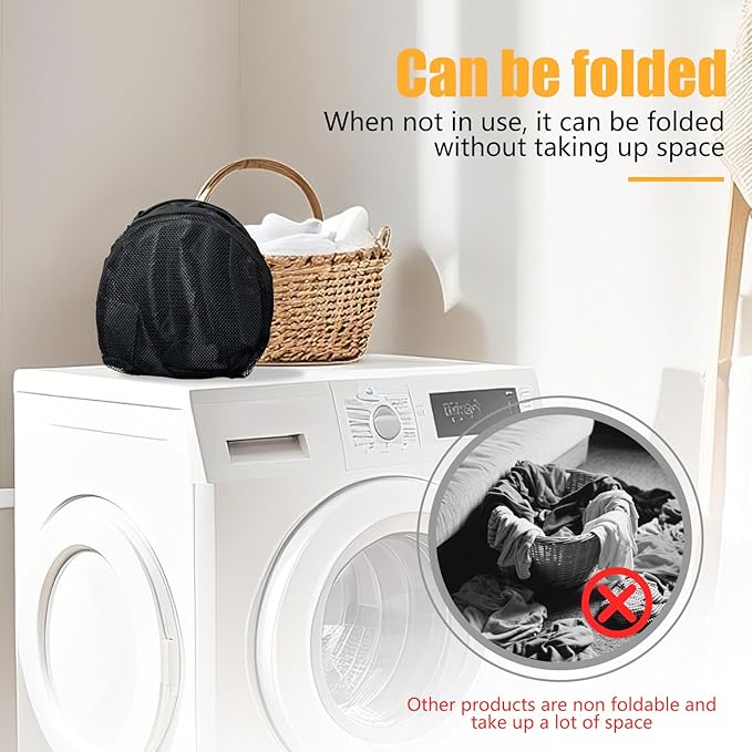 2 Pack Collapsible Backpack Laundry Bag Made by Strong Polyester Oxford Cloth, 76L Heavy Duty Large Hamper with Adjustable Shoulder Strap, Foldable Basket with Mesh Pocket for Dorm, Travel, Apartment