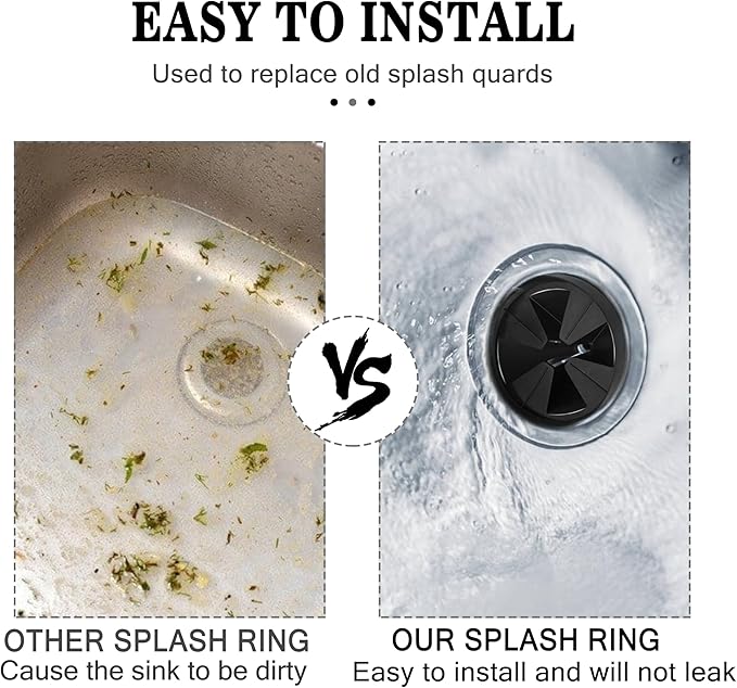 Garbage Disposal Splash Guard, 3 3/8" Upgraded for InSinkErator Evolution Series QCB-AM Sink Baffle Drain Insert, Kitchen Sink Splash Guard Sink Stopper Removable Garbage Disposer
