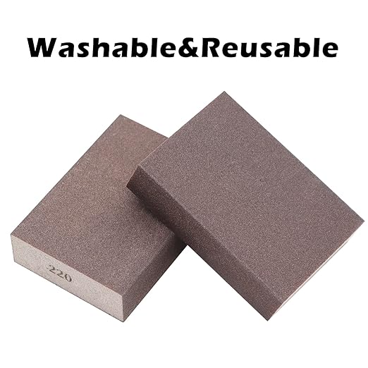 4 Pack Sanding Sponge,Drywall Sanding Blocks 4 Grits Per Pack (60/80/120/220),Washable and Reusable Sandpaper Block for Wood Furniture,Wall,Pot,Sheetrock,Metal and Brush Sanding