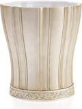 Creative Scents Victoria Bathroom Trash Can 1.32 Gal / 5L - Decorative Bathroom Wastebasket - Durable Beige Waste Bin - Waste Basket for Bathroom, Bedroom, Powder Room or Living Room Decor
