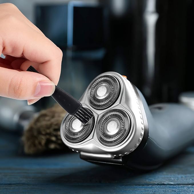 Patelai 8 Pieces Electric Shaver Cleaning Brush Small Clipper Brushes for Cleaning Razor Shaver Cleaner Black Double Sided Nylon Bristles Electric Trimmer Set Keyboard