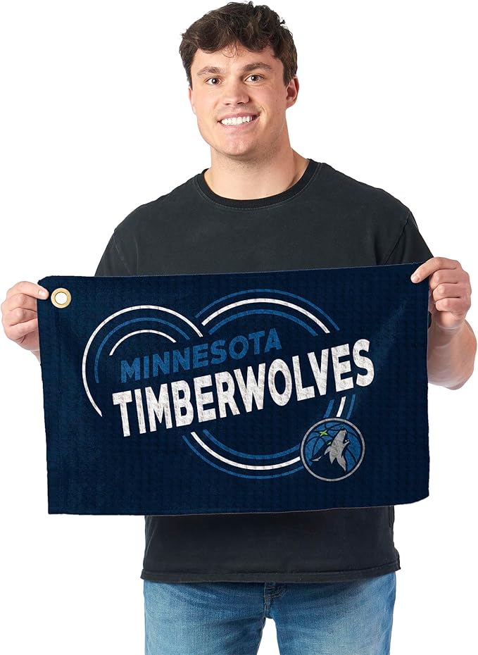 Northwest NBA Golf Towel – Official Licensed Microfiber Waffle Fabric, Absorbent 16x25 in Club Cleaning Accessory