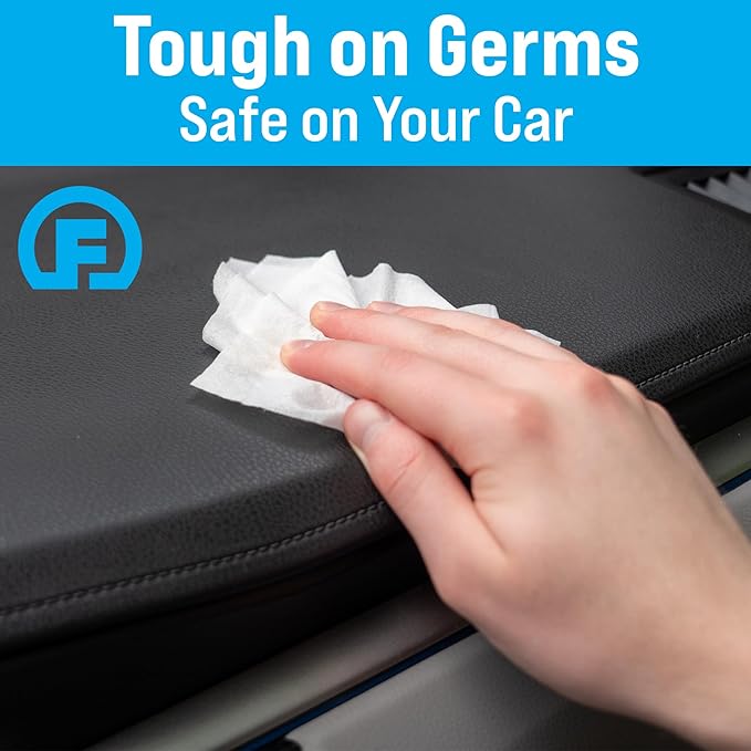 Fortress Car Interior Wipes (25 ct, Pack of 63) for Car Interior Cleaning, Dashboard, Seats, Detailing, and Steering Wheel [Travel Size] Skin-Safe Car Interior Cleaner Supplies