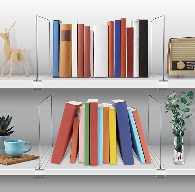 Acrylic Shelf Dividers for Closet Organization 18PCS Closet Shelf Divider Closet Dividers for Shelves Shelf Organizer for Closet Shelf Organizer for Wood Closet Separator Clear