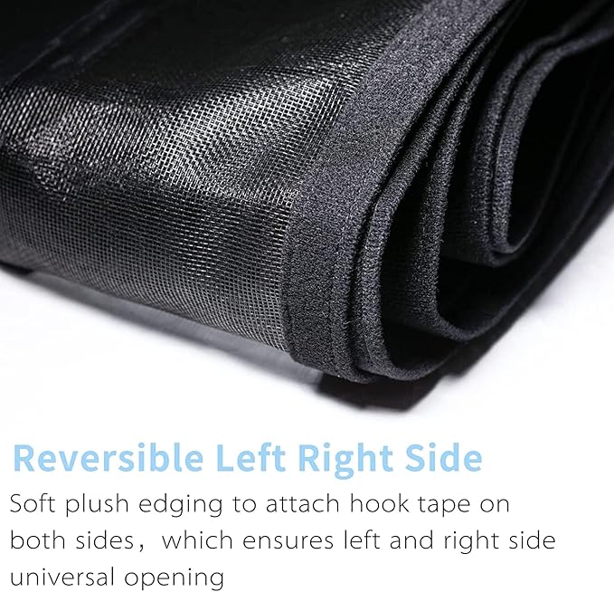 Reversible Left or Right Side Opening Magnetic Screen Door, Narrow Durable Fiberglass Mesh Curtain Hands Free for Patio, Bedroom, Fits Door Size 38" x 82", Black