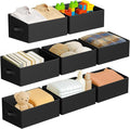 DIMJ Closet Storage Bins 8 Pack - Fabric Storage Baskets for Shelves, Large Clothes Organizers with Handles, Trapezoid Shelf Organization Storage Cubes for Purse, Toys, Books, Towel, Clothes