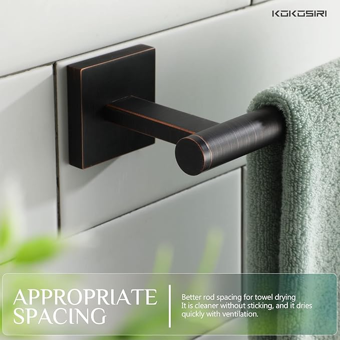 KOKOSIRI Bathroom Towel Bar Hand Towel Holders Wall Mount Toilet Kitchen Cabinet Paper Holder Stainless Steel Bath Accessories Oil Rubbed Bronze, B3008ORB