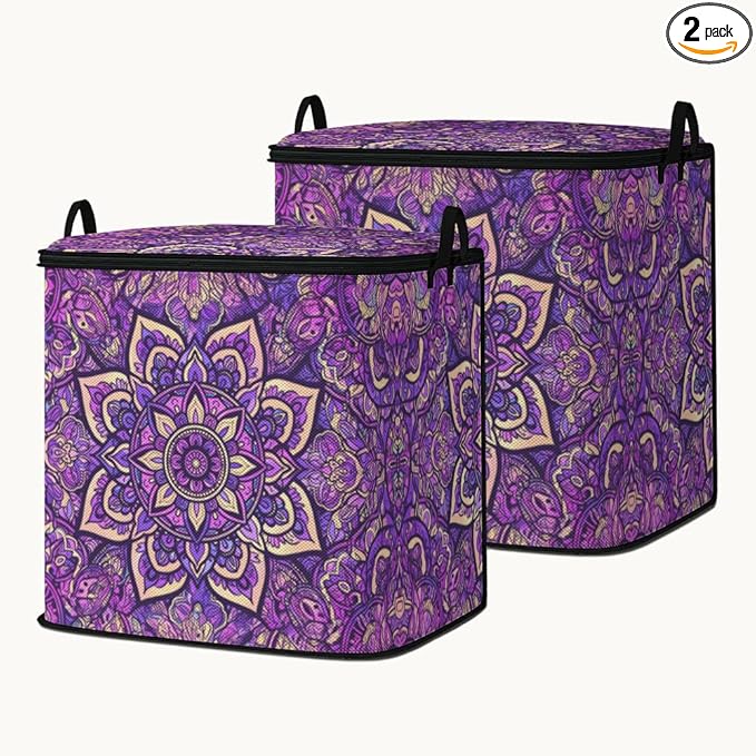 2pcs closet organizers and storage under bed,clothing blanket sweater sheet bedding comforter duvet quilt pillow toy storage bags with lids,dorm room essentials for containers 95L