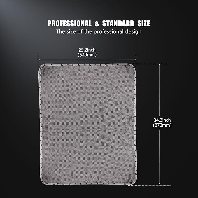 SPTA Microfiber Drying Towel, 2 PCs Car Wash Drying Towel, Waffle-Weave Highly Absorbent, Scratch Free,Big Cleaning Cloth Towel for Auto Detailing, 380GSM, 25.2 x 34.3 inch, Grey-MT033