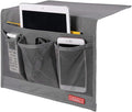 Falaku Bedside Caddy,Bedside Organizer Caddy Under Mattress,Holds Magazines,Books (4 Pockets-Grey)