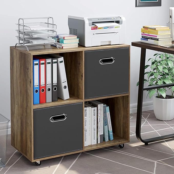 STOREONE Fabric Storage Bins Cubes Baskets Containers-(11X11X11) with Dual Handles for Shelf Closet, Nursery Home ， Bedroom Organizers, Foldable Set of 1 (grey)