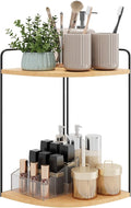 Bathroom Counter Organizer,Countertop Organizer,Vanity Organizers,Bathroom Storage,Bathroom Sink Caddy,Counter Shelf,Corner Counter,Corner Shelves(Black-Burlywood)