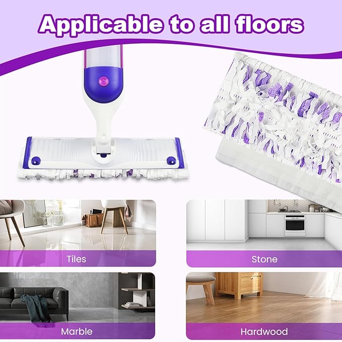20 Count Disposable Power mop Pads Compatible with Swiffer Power mop Refills and PowerMop Wood Mop, Multi-Surface swiffer Wet Pads Refills Replacement Use for Floor Cleaning