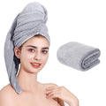 Microfiber Hair Towel Quick Dry Hair Towel Hair Drying Towels Suitable for All Kinds of Hair Ultra Absorbent Long and Thick Hair 24X48inch Grey (1pcs)