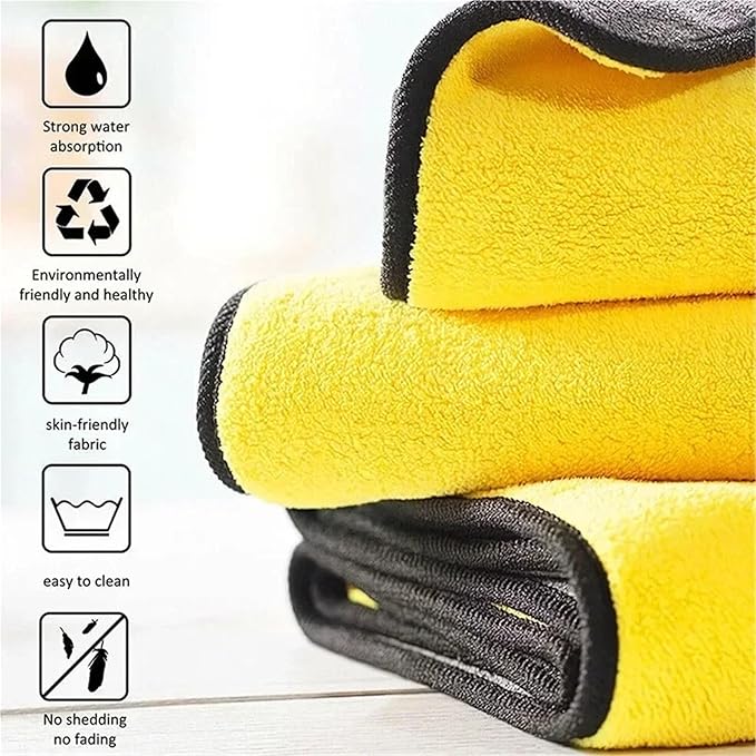 pureza 5/10 Pcs Super Absorbent Microfiber Cleaning Cloths for Car Washing and Auto Detailing(30x60cm,10pc)