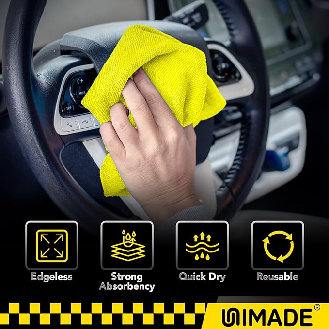 Microfiber Cleaning Cloth, 24 Pack Reusable Microfiber Towels for Cars Lint Free Cleaning Shop Towel Rags for Home Kitchen Automotive Bar Mechanic Restaurant Garage, 11"x 12", Multicolor