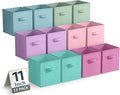Sorbus 11 Inch Storage Bins - Sturdy Collapsible Fabric Storage Cubes with Handle - 12 Foldable Baskets for Organizing Clothes, Toys, Books - Storage Baskets for Shelves, Closets