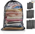6 Pcs Mesh Laundry Bags for Delicates with Premium, Drawstring Laundry Bag, Blouse, Bra, Hosiery, Stocking, Underwear, Lingerie (Black)