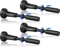 4pcs Adjustable Spring Door Stops, 4.17-5.35in Aluminum Long Door Stoppers with Silicone Tip, Matte Black Door Stop for Bottom of Door, Screw & Adhesive Installation, Black
