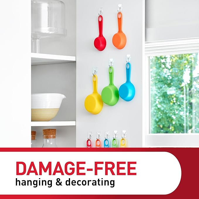 Command Small Clear Wire Toggle Hooks, 10 Wall Hook and 12 Strips, Damage-Free Hanging with Adhesive, Great for Hanging, Organization and Storage, Holds up to 0.5 lb