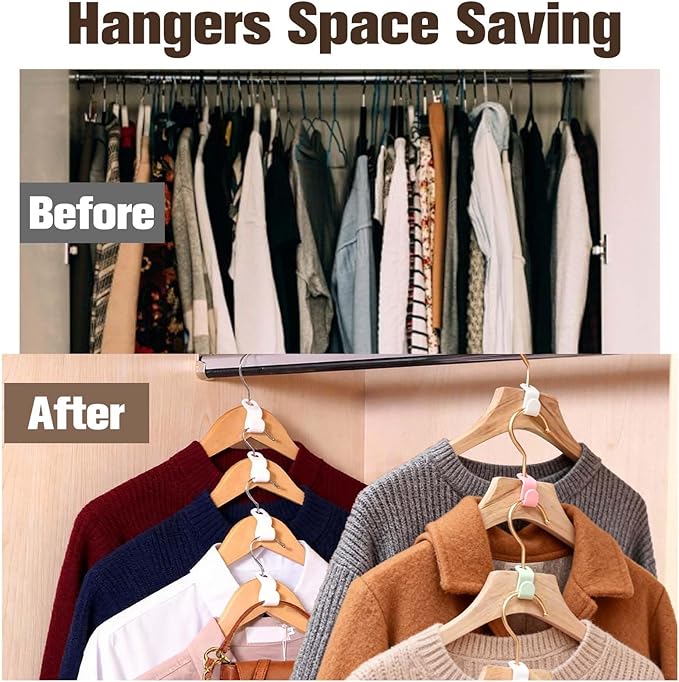 100PCS Hanger Connector Hooks Come with Storage Box, 4 Color Plastic Clothes Hanger Connector Hooks for Clothes Closet Hangers Space Saver Suitable for Dormitory, Rv Closets, Apartment