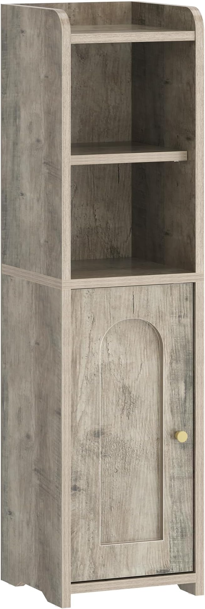 Bathroom Storage Cabinet, Corner Floor Cabinet with Doors and Adjustable Shelf, Narrow Toilet Paper Cabinets, Bathroom Organizer for Small Spaces, Greige BC19705X