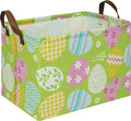 Rectangular Green Easter Basket,Easter Gift Basket Empty,Toys/Books Box,Room Decor(Green Easter Egg)