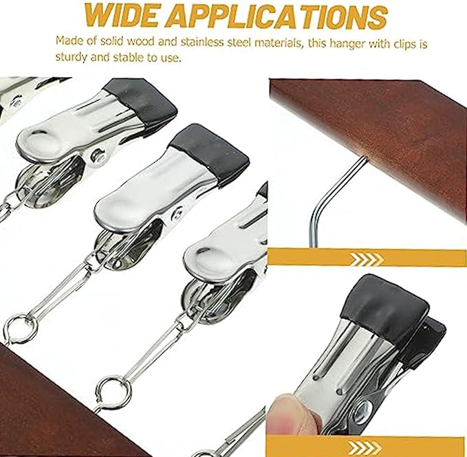 Closet Organizer with 10 Clips - Space Saving Hanging Closet Organizer, Multi-Purpose Storage Hanger for Pants, Leggings, Jeans, Sock, Shorts with Sturdy Steel Non-Slip Clips (2Pcs-C)