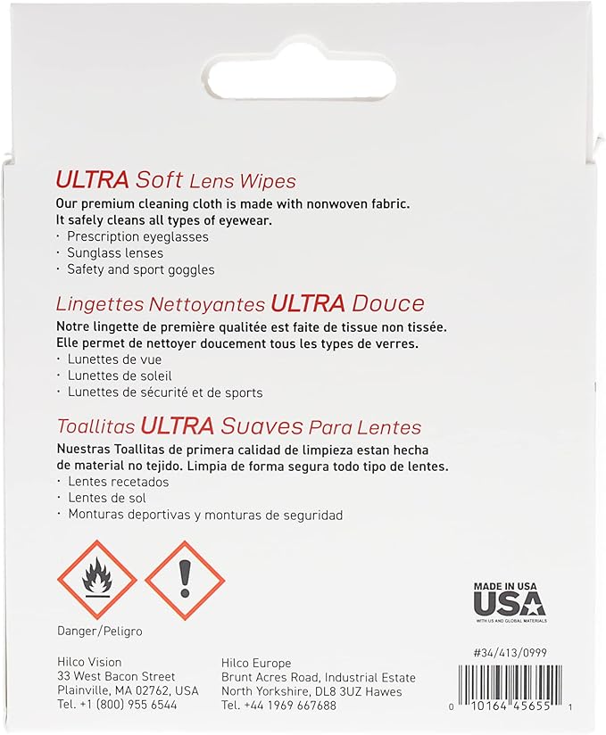 OptiPlus Ultrasoft Pre-Moistened Streak-Free Lens Cloths (30 Count)