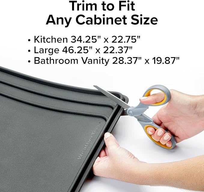 WeatherTech SinkMat – Waterproof Under Sink Liner Mat for Kitchen Bathroom – 46” x 22” Inches - Durable, Flexible Tray – Home undersink Organizer Must Haves, Black