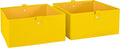 RiverRidge Kids 2pc Folding Storage Bins Set - 10.5” Bin Organizer with Handles - Yellow Closet Organizers & Storage for Toys, Games, Shoes - Foldable Cube Storage Organizer Bins for Playroom, Nursery