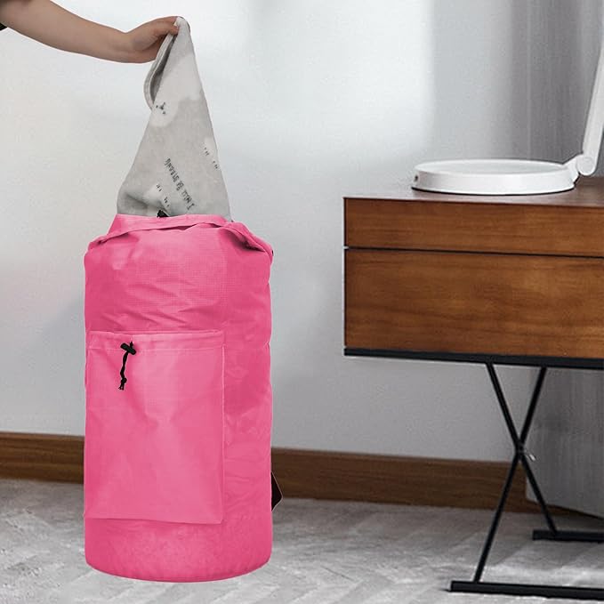 Laundry Bag Backpack Large Travel Laundry Bags with Shoulder Straps Durable Polyster Clothes Bag for College