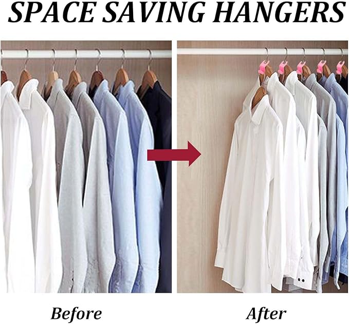 50 PCS Space Saving Hanger Connector Hooks - Heavy Duty Cascading Connection for Closet Organizers & Storage Extender, Durable Plastic Stacking Space Saver Clothes Connector Hooks (White)