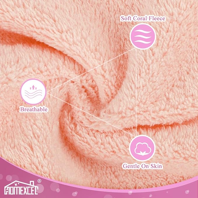 HOMEXCEL Premium Makeup Remover Cloth 48 Pack, Reusable Super Soft 7 x 7 Inch Facial Cleansing Cloths with Just Water, Highly Absorbent Microfiber Coral Velvet Face Towels Washcloths