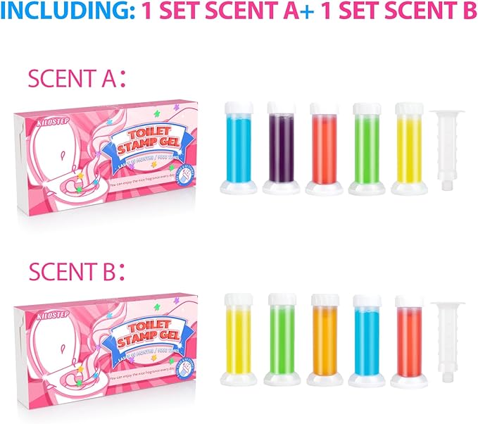 Toilet Gel, 120 Count 9 Kinds Of Scent Toilet Gel Stamp Toilet Bowl Cleaners